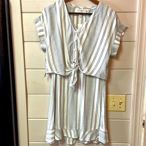 NWT Anthropologie Cloth & Stone Delilah Two Piece Striped Mini Dress Size S.